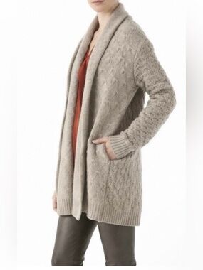 Vince shawl collar XS yak/wool open front cardigan